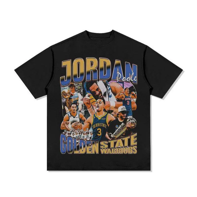 Jordan Poole Basketball Champion Graphic T-Shirt Oversized Breathable Cotton Crew Neck Harajuku Streetwear Sports Victory Tee