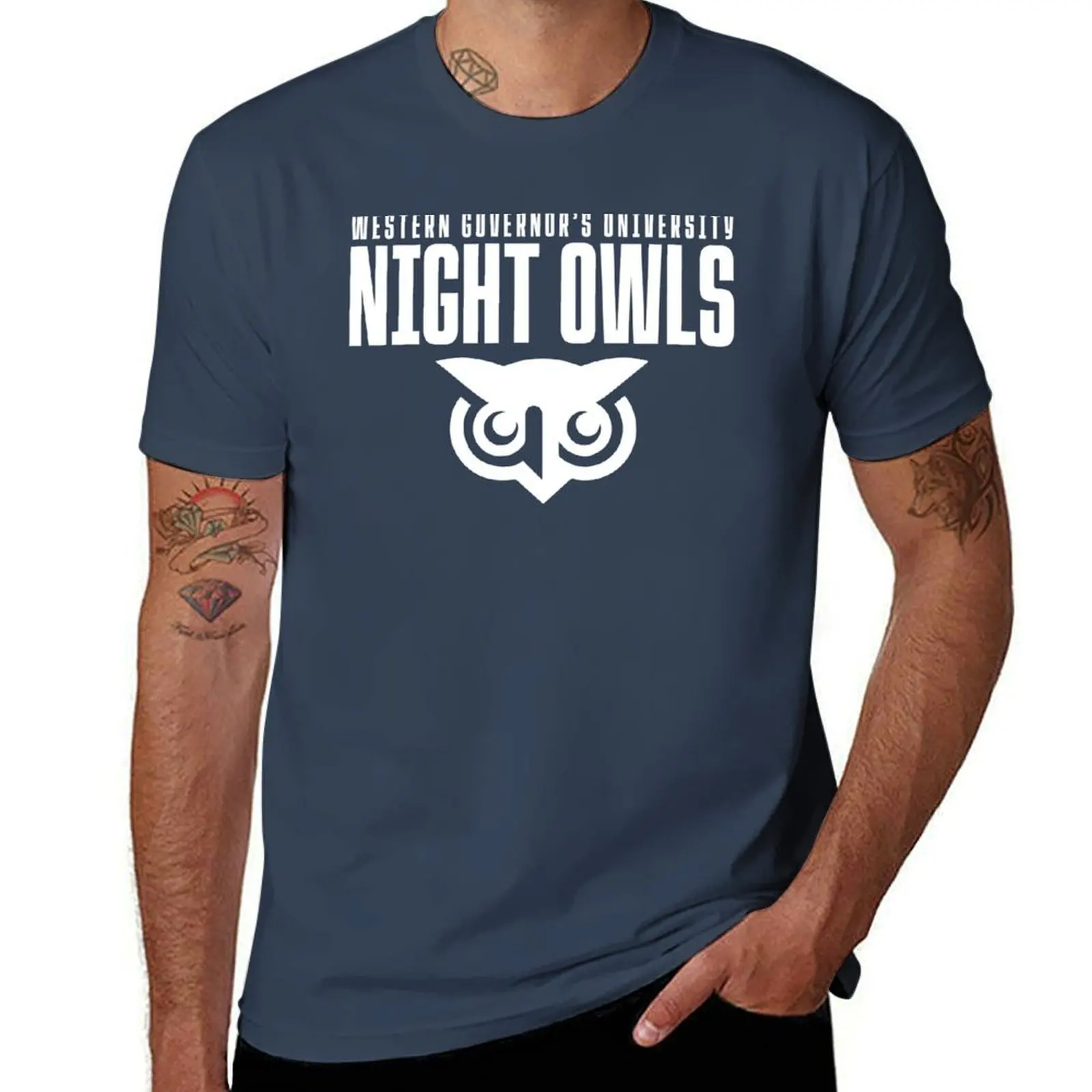 WGU - Western Governors University Night Owls - White T-Shirt Funny t-shirts summer tops heavyweights mens designer t shirt