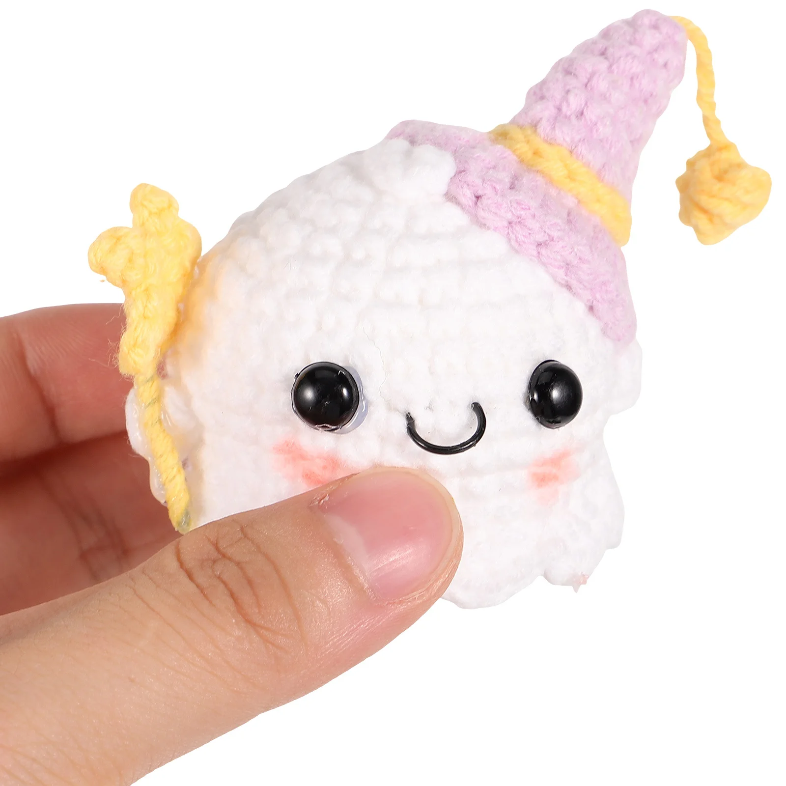 

Woolen Yarn Ghost Small Cartoon Mini Ornament Handmade Halloween Decorative Festival Home Room Decor