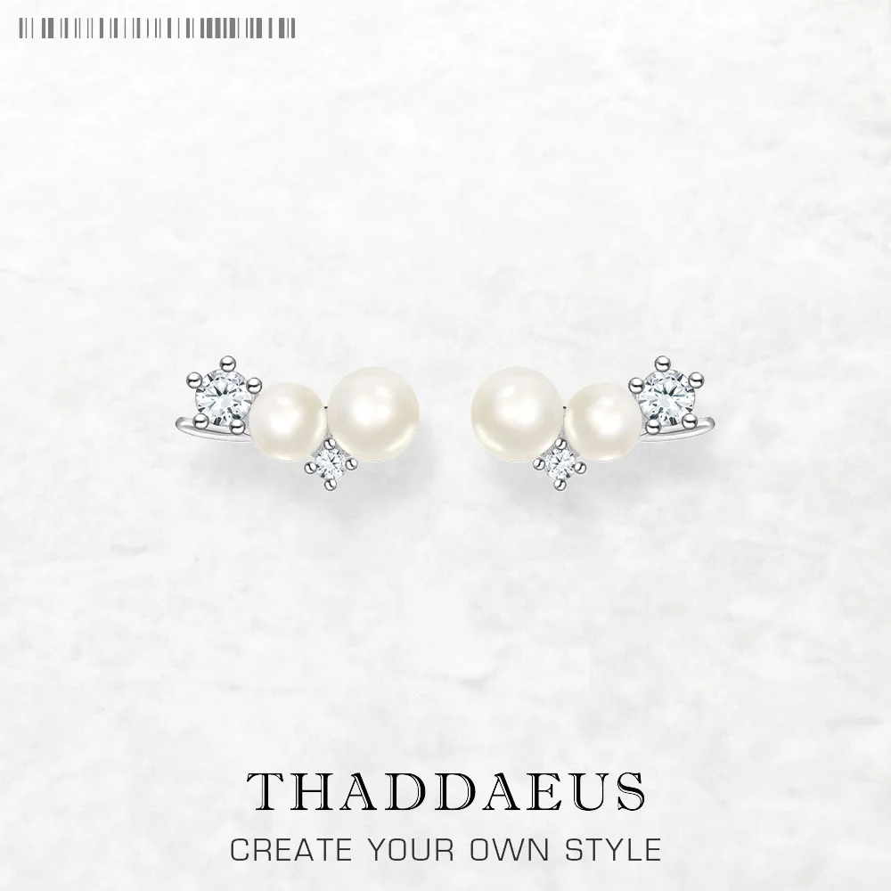 

Ear Climber Snow Pearl Zircon Europe Style Glam Fine Jewerly For Women Winter Romantic Gift In 925 Sterling Silver Super Deals