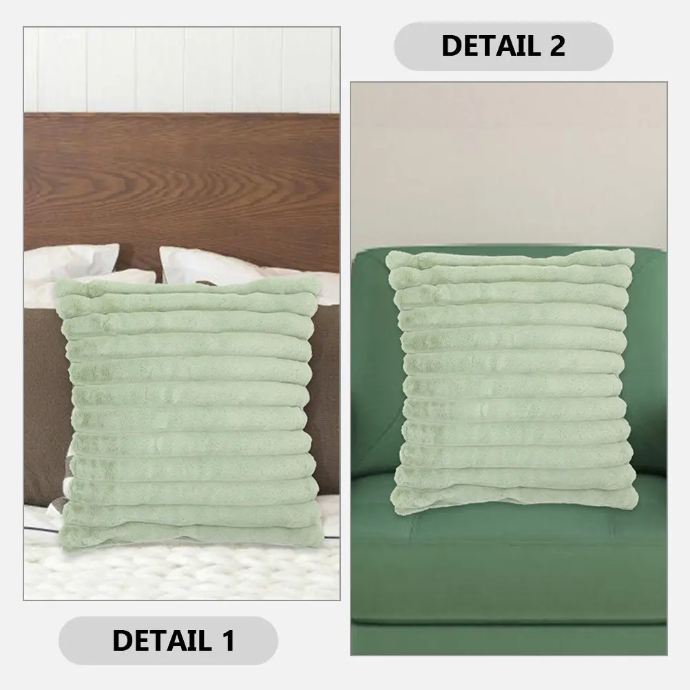 Rabbit Hair Look Pillow Covers 2pcs Soft Decorative Throw Cushion Covers for Sofa Home Office Decor