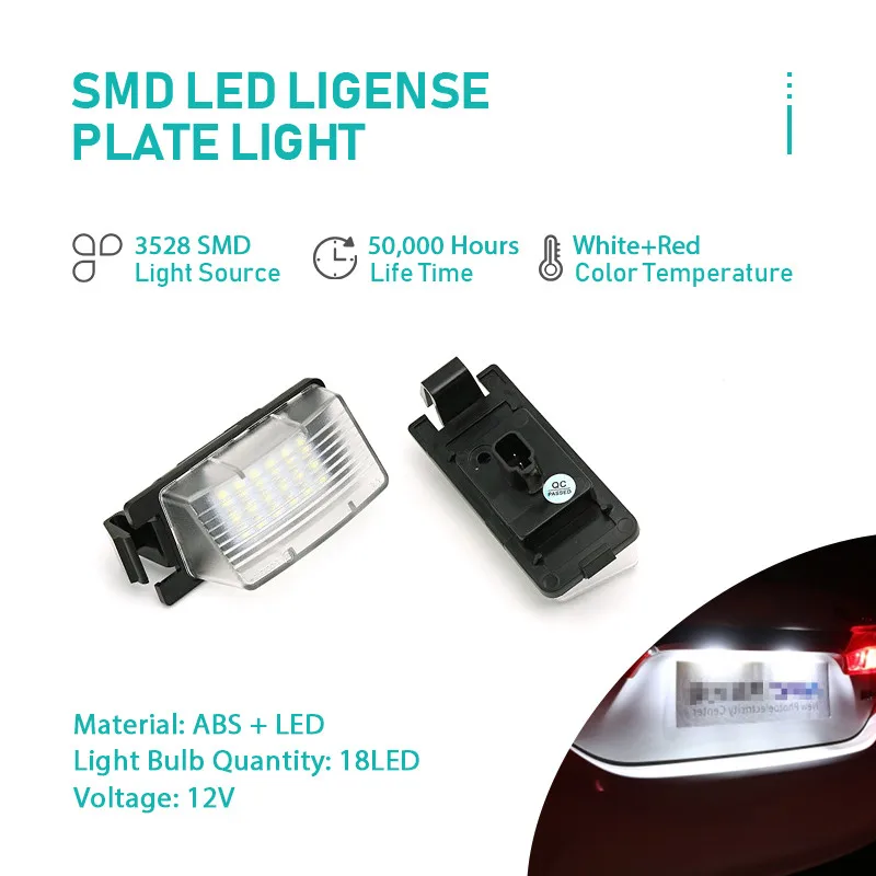 

For Nissan 350Z 370Z GTR Cube Leaf/Infiniti G25 G32 G37 Q40 Q60 2Pcs Ultra Bright LED License Plate Lights