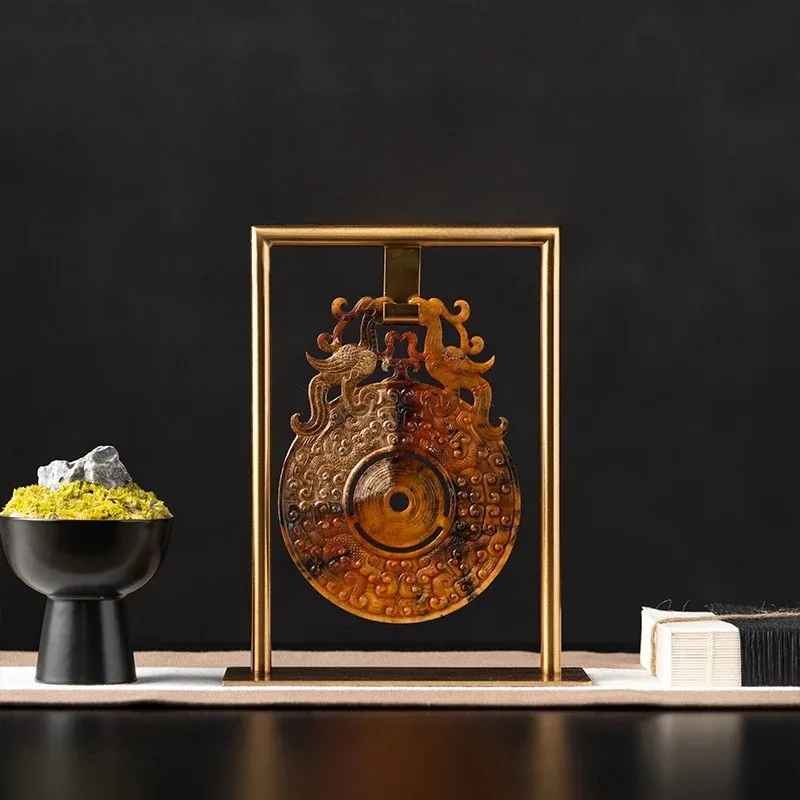 High-end new Chinese tea room soft display cabinet, bogu rack