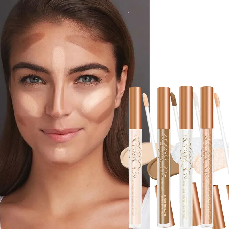 Facial Liquid Contour Stick Concealer Contouring 3D Cement Grey Nose Shadow Cream Brighten Highlighter Bronzer Concealer Makeup