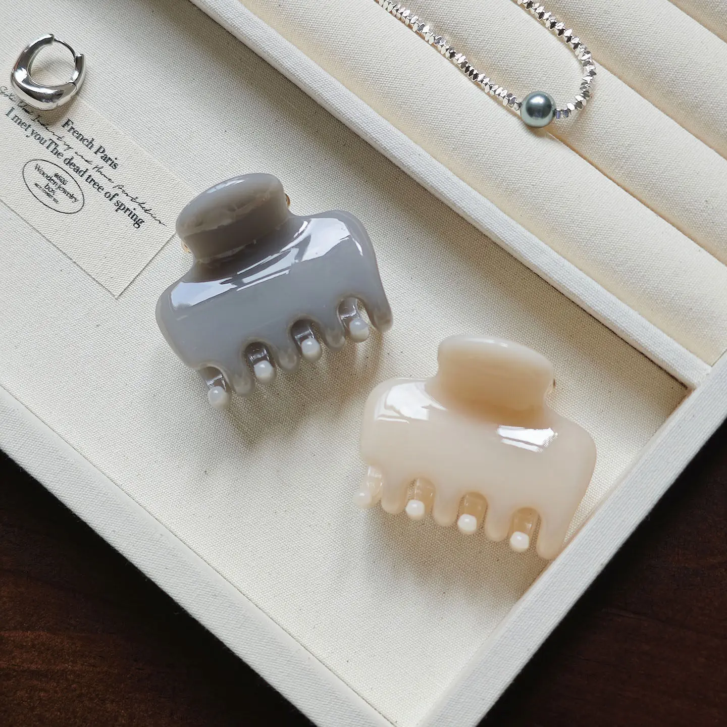Korean Marbled Plastic Hair Claw Clips Mini Strong Hold Jaw Clamp Pastel Multi‑Color For Ladies Fine Hair Daily Hair Decor - view 5