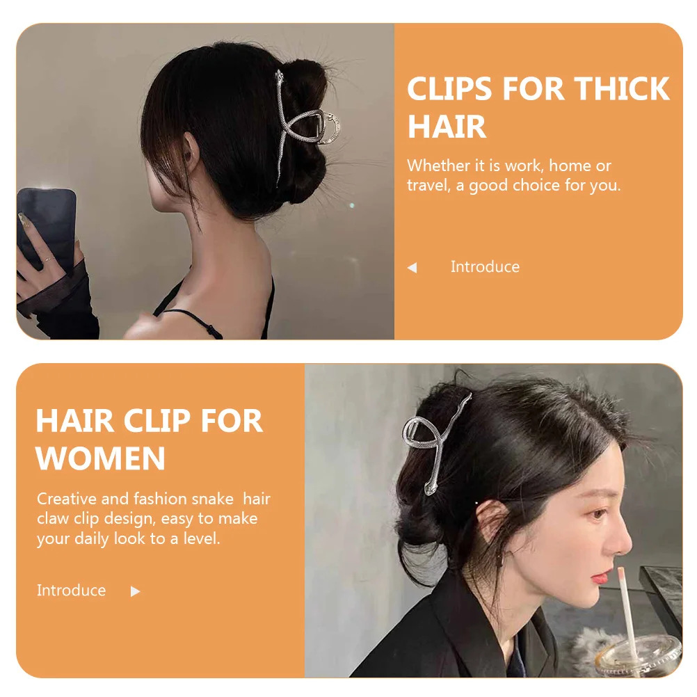 

Extra Large Snake Hair Claw Clip Alloy Material Elegant Hair Clips for Women Fashionable Beach Vacation Style Snake Claw Clip