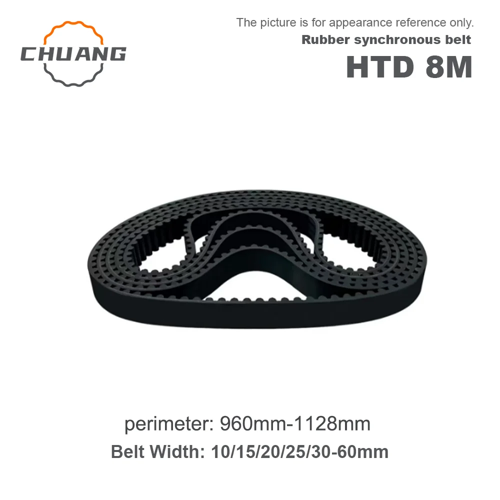 

HTD 8M Timing Belt Length Perimeter 960mm~1128mm Width15/20/25/30/40~60mm HTD8M Closed Synchronous Belts