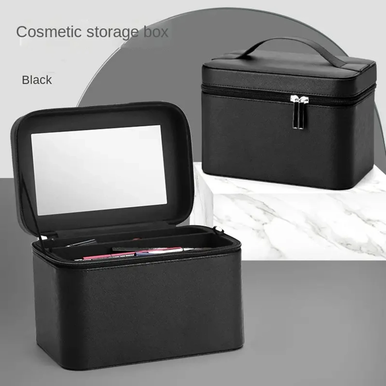 Stay Glamorous and Organized On-the-Go with this Stylish Portable Womens Multi-Layered Travel Makeup Bag. Featuring Adjustable 