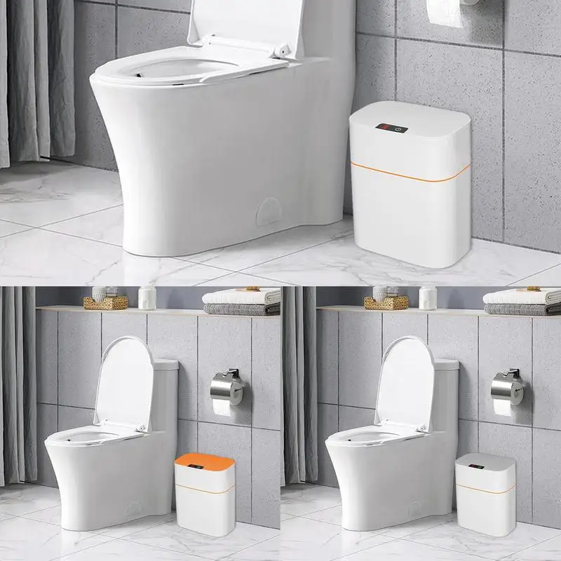 

13L Bathroom Touch Trash Can Kitchen Trash Bin In The Toilet Smart Garbage Bucket Waste Bin Dustbin Smart Trash Can For Bathroom