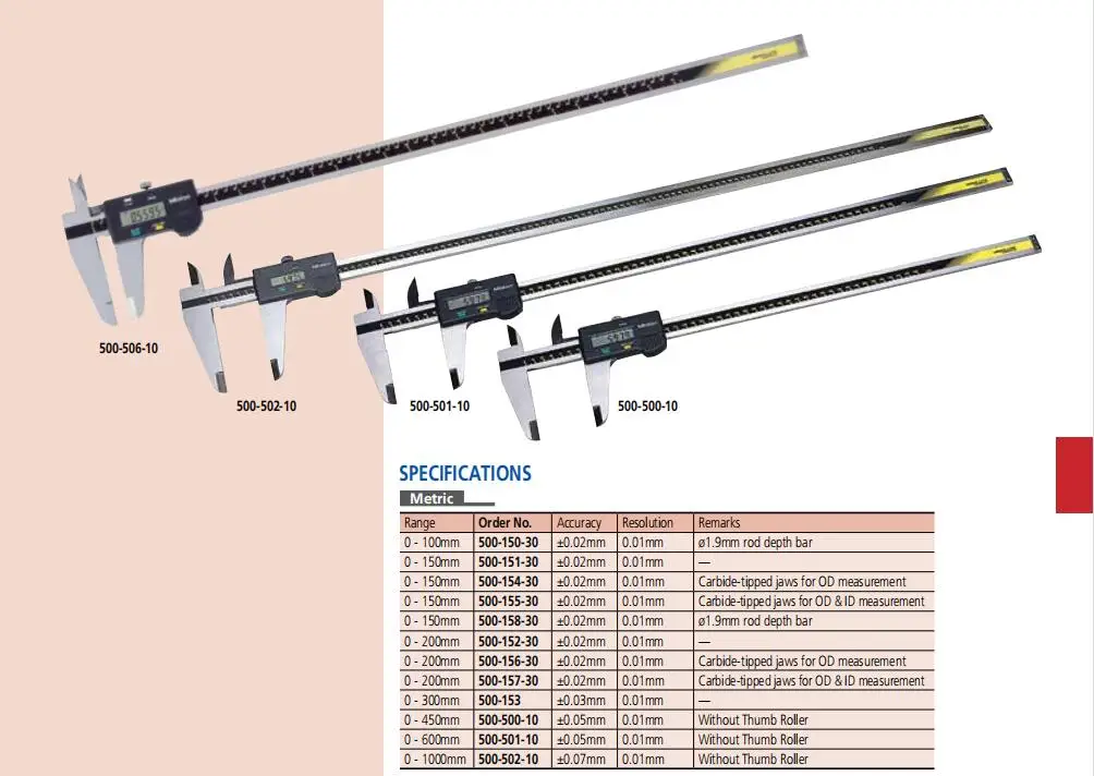 

Mitutoyo Original Japan 500-195-30 0-100mm Digital Calipers 0-150mm Stainless Steel Woodworking