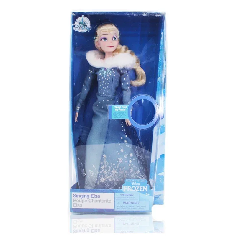 Disney Frozen Elsa Fashion Hair Play music Doll with Princess Action Figure Gift Xmas Collectible Model