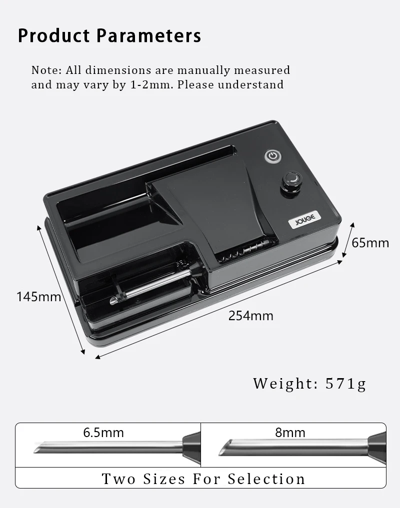 cigarette rolling machine parts 6.5/8mm Infrared Electric Automatic Cigarette Rolling Machine Injector  Tobacco Grind Roller Filling Machine Smoking Accessories