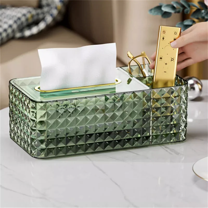 Creative tissue box, living room desktop remote control storage box, home high-end light luxury multifunctional box