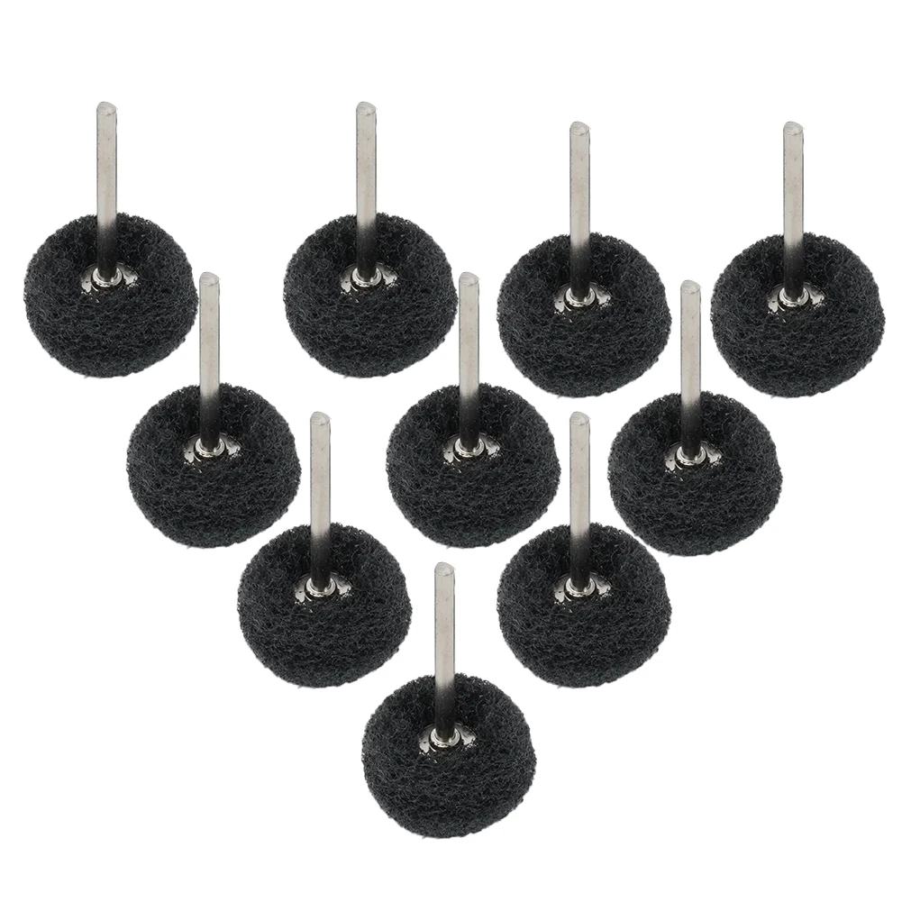10pcs 3mm Shank 45*25mm Abrasive Wheel Nylon Buffing Brush Grinding Wheel For Metal Jewelry Polishing Rotary Tool
