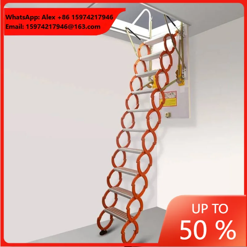 Attic Folding Loft Ceiling Ladder Stairs Ladders Steel Modern Electric Ceiling Folding Telescopic