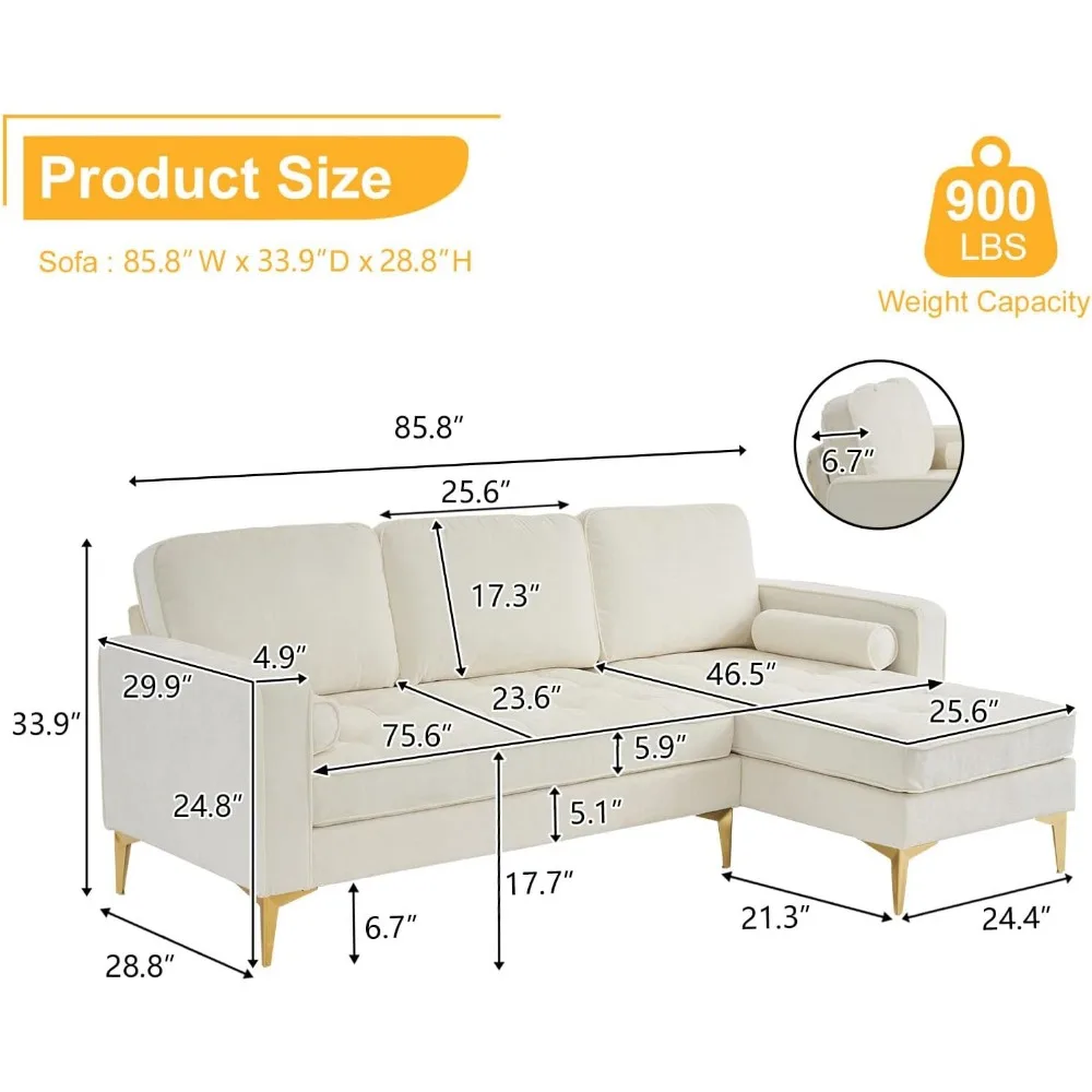 Convertible Sectional Sofa 110