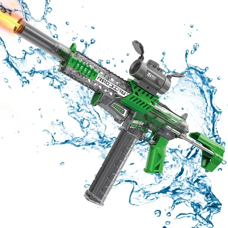 

MK9 Electric Water Gun with Induction Flash Light Children Automatic Water Absorption Squirt Guns Summer Outdoor Toys for Kids
