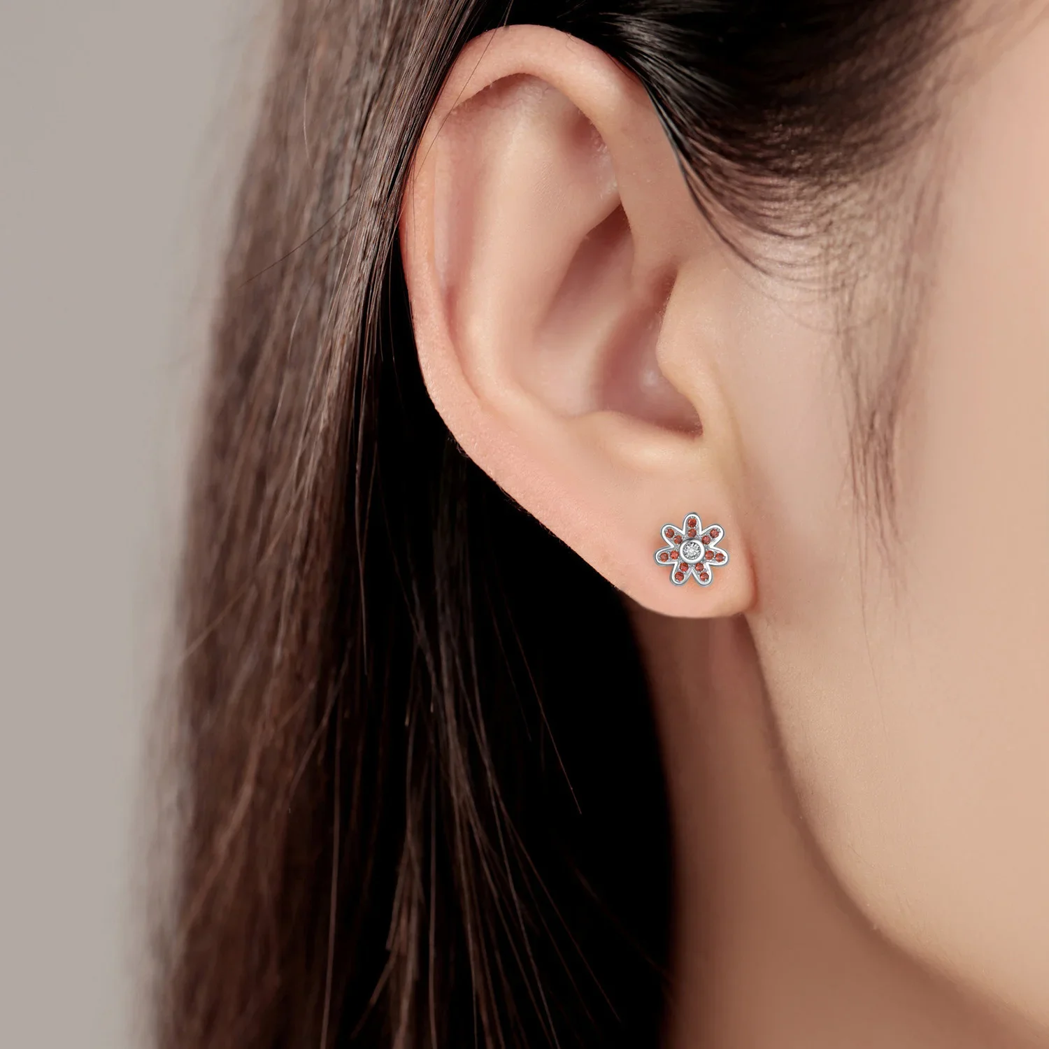 925 Sterling Silver Cute Love Kitten Ladybug Small Flower Mandarin Duck Earrings Original Earrings for Women High Jewelry Gifts