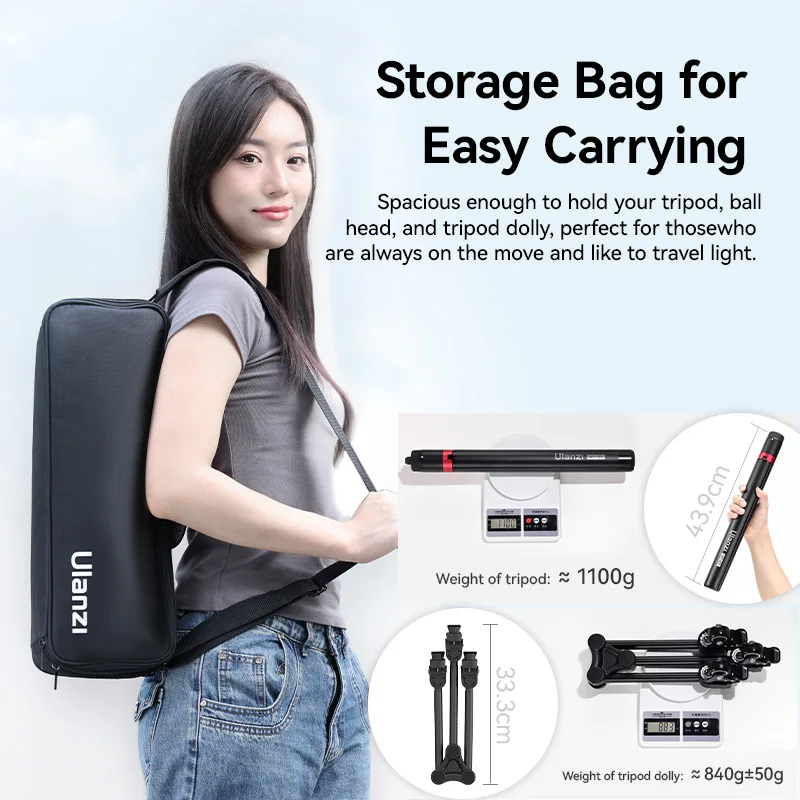 Ulanzi AT-04 Storage Bag for Easy Carrying for Tripod Ballhead Tripod Dolly Outdoor Travel Photograph Accessory for AT-03 Stand