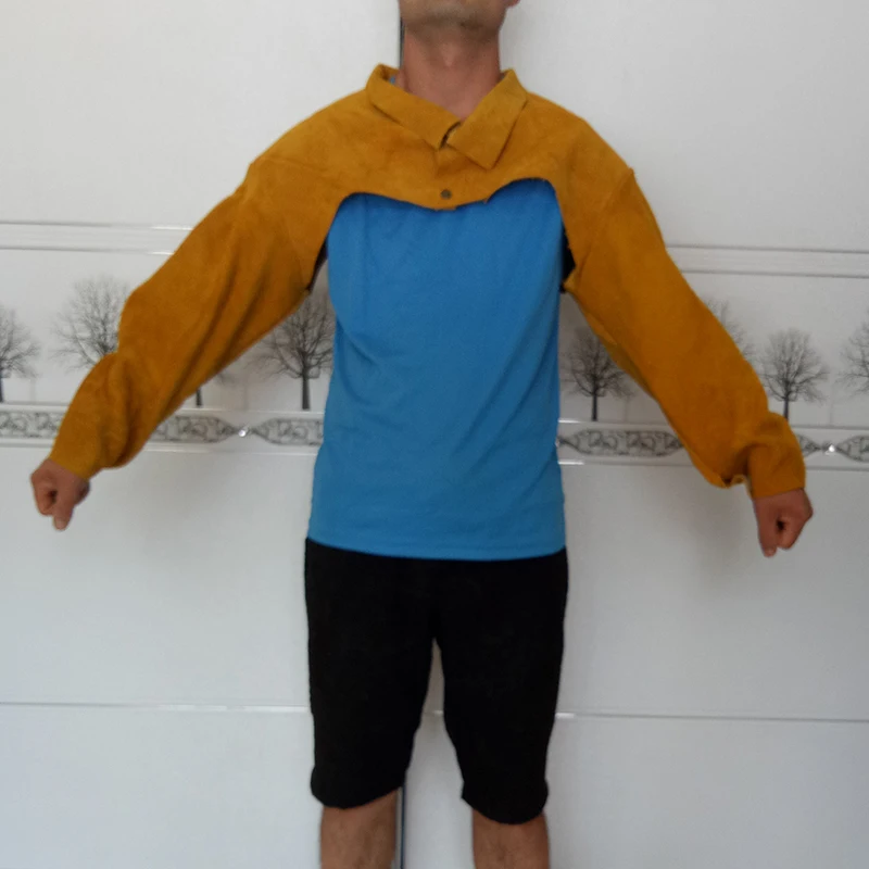 

Cowhide Leather Shoulder Sleeve Guard Welder Protection Clothes Shawl Anti-scalding Heat Insulation Argon Arc Welding Apron