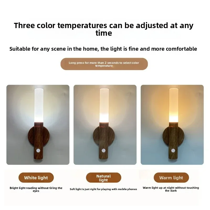 LED night light USB charging intelligent human body sensing bedside table, home wardrobe lighting sensor light