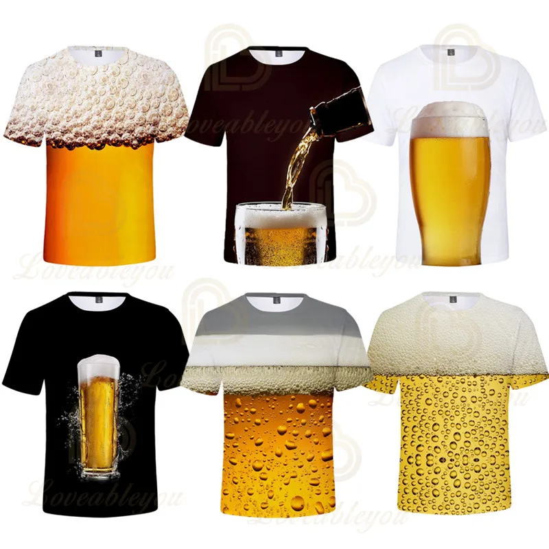 2020 New Summer Beer Full Fashion 3D Print Funny Short Sleeve T-Shirt Causal Man T Shirt Children Tees Top