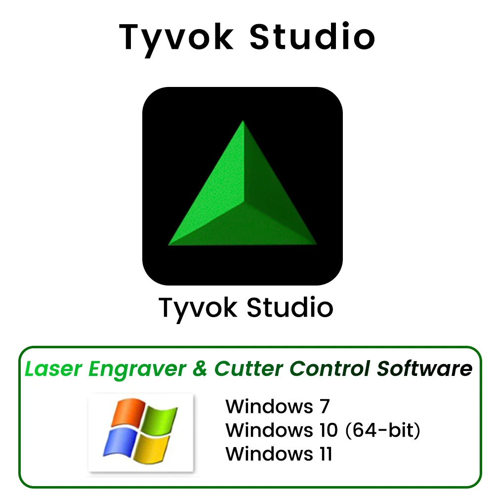 Software de control Tyvok TyvokStudio con controlador de cortador de grabado láser de todas las marcas compatible con viento 7/11 viento 10(64 bits)