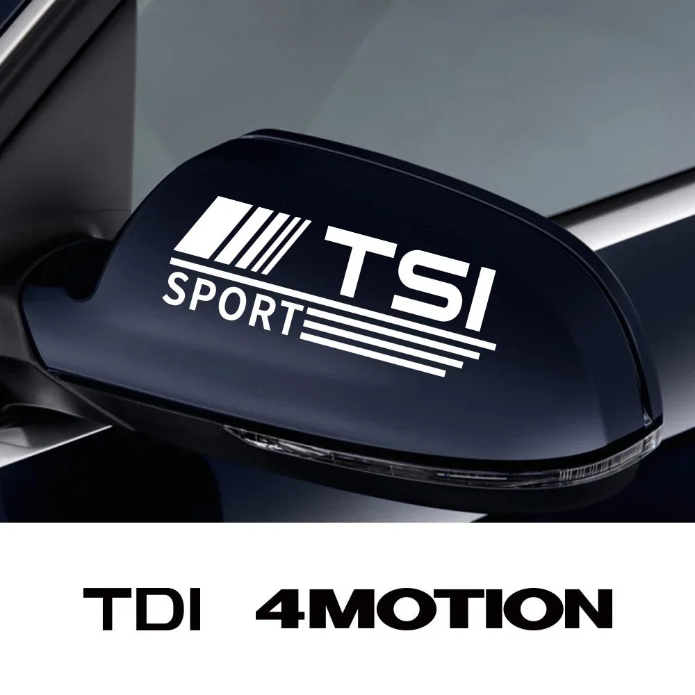 

2PCS Car Rearview Mirror Sticker Auto Accessories For VW Volkswagen TSI TDI 4Motion Tiguan Passat B6 B7 Golf 6 7 Beetle Touareg