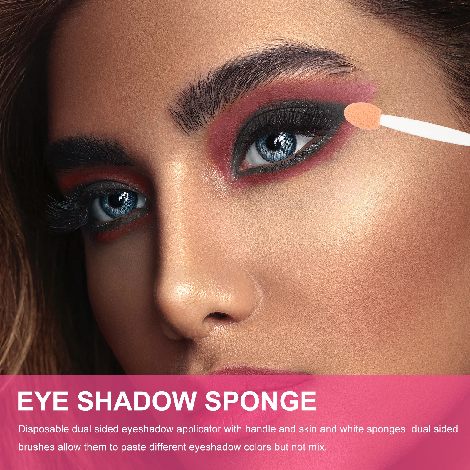 

100Pcs Dual Head Eyeshadow Brushes Disposable Latex Sponge Soft Handle Tool Eyeshadow Brush Dual-Side