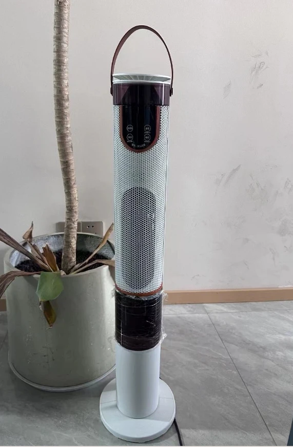 Smart Home Simulated Flame Heater, Vertical Voice Control Heater With Air Humidification, Quick Heat & Energy Saving for Bedroom