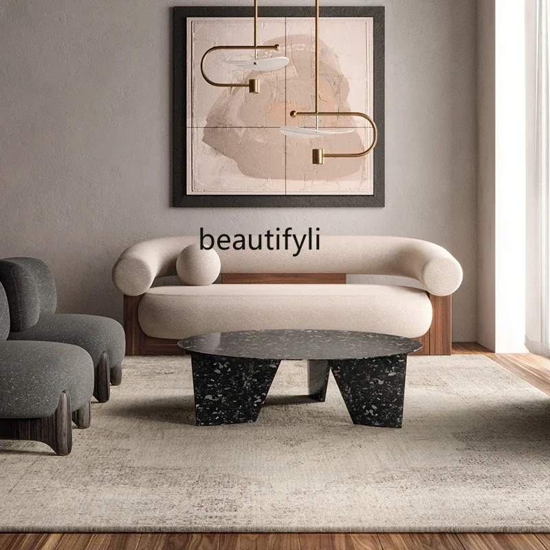

zqxFurniture Light Luxury Cream Style Fabric Sofa Small Apartment Home Living Room Bedroom Solid Wood Nordic Simple Silent