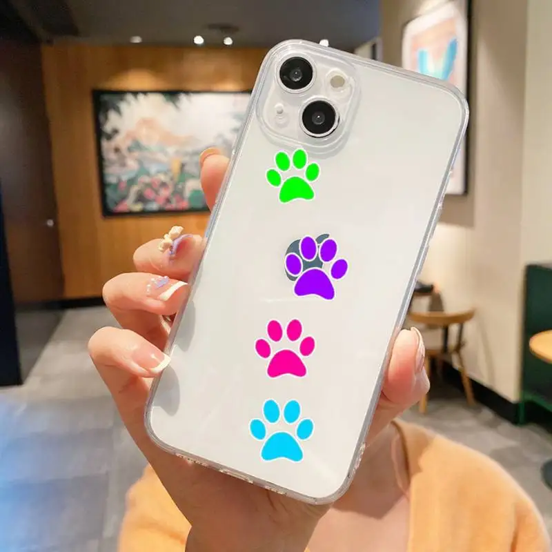 Dog Footprint Paw Phone Case For Iphone 7 8 Plus X Xr Xs 11 12 13 Se2020 Mini Mobile Iphones 14 Pro Max Case