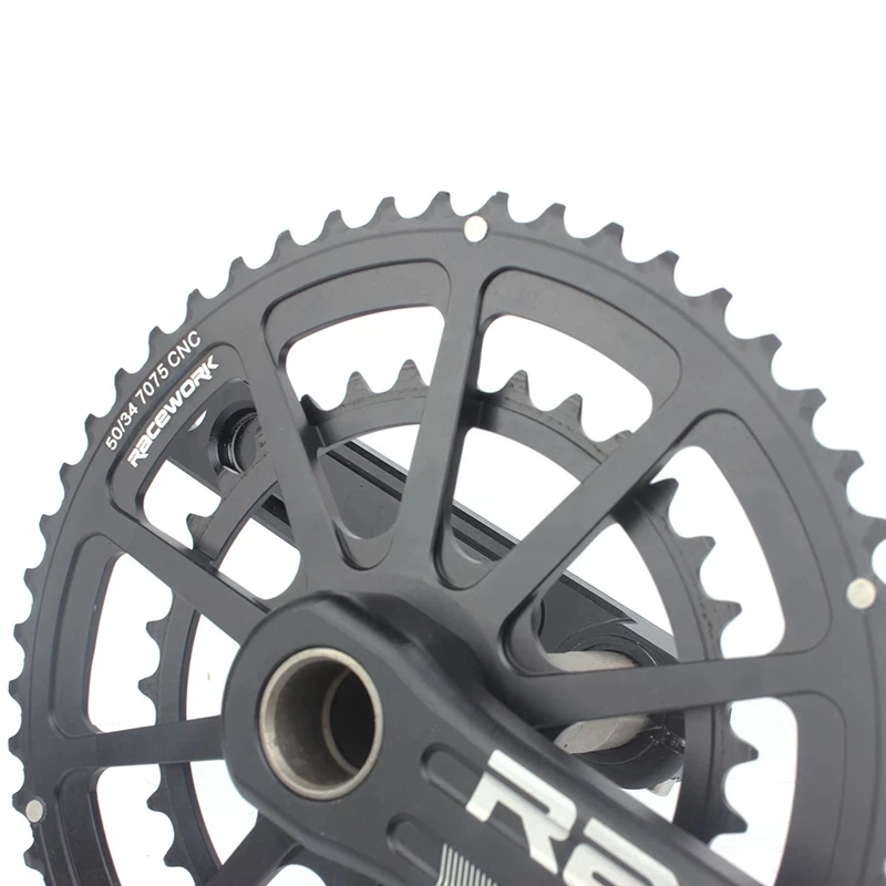 10/11 speed 170/172.5/175mm 50-34T/53-39T/52-36T BSA bb86 Compact for road bike bicycle Crank set Ultralight crankset black 790g