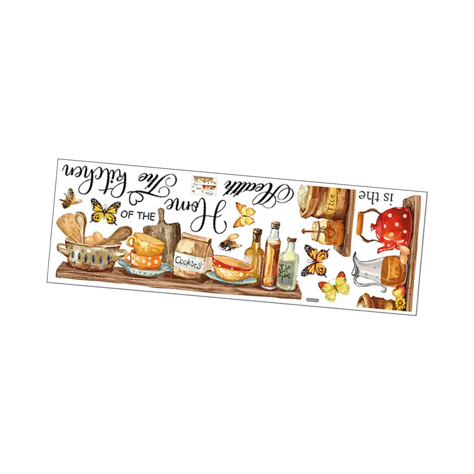 Kitchen Wall Sticker PVC Creative Versatile Modern Food Butterflies Bee Wall