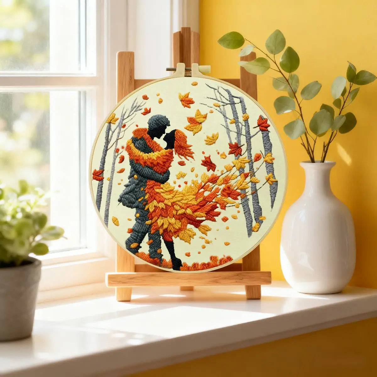 1pc 20X20CM/15X15CM 7.87/6.3inch Dance Embroidery Starter Kit DIY kit DIY embroidery kit manualidades Sewing Art Needle Art 2
