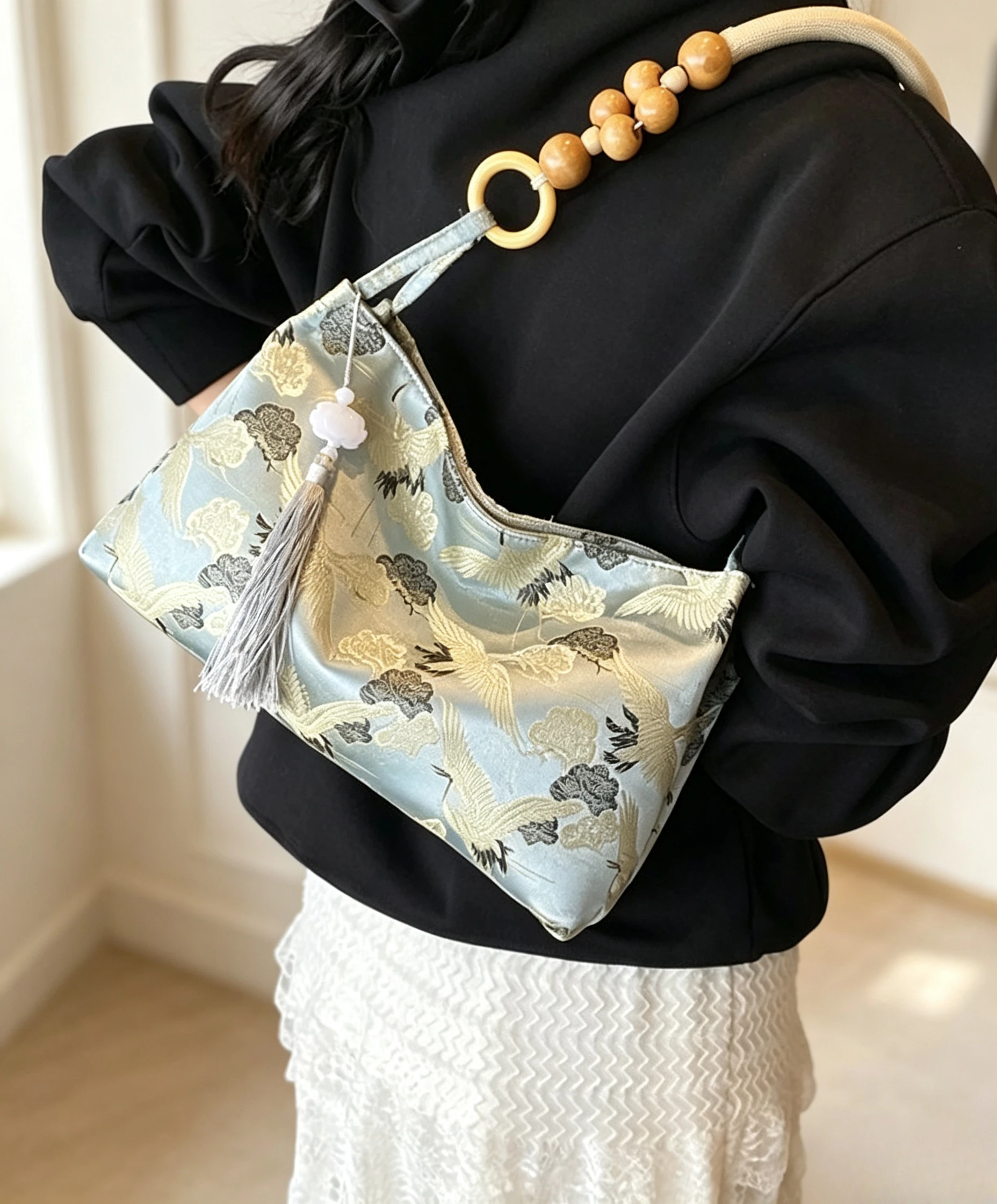 Embroidery Fish - Nova Bolsa de Ombro Feminina Estilo