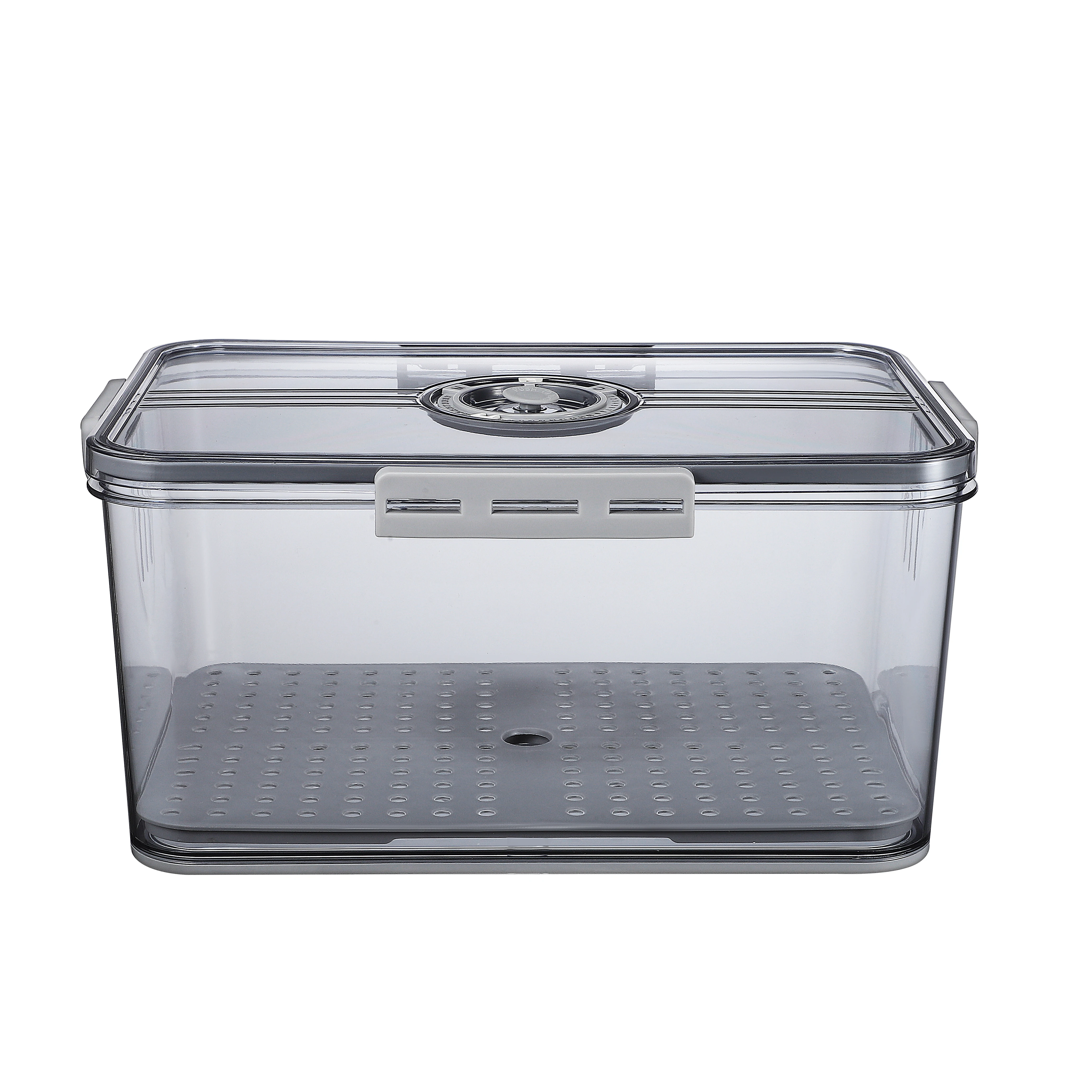 

Transparent PET Food Storage Box 7001 Yellow Large Capacity Kitchen Containers Detachable Four Sided Locking Timer Fridge