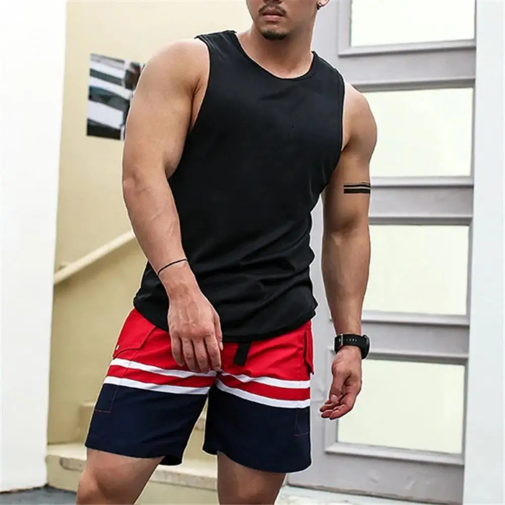 Sweat Absorbing Skin-touch Pure Color Loose Bodybuilding Vest Sportwear