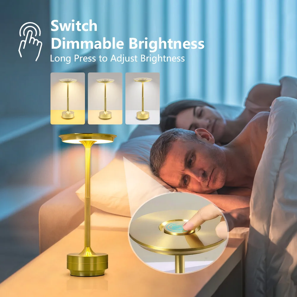 Unique Aluminum Decorative Desk Lamp Bar Counter Mood Lights Dimmable Reading Night Light Bedside Lamp Outdoor Garden Table Lamp