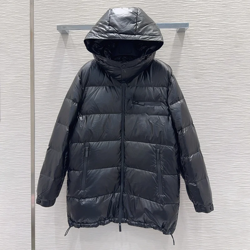 

Высококачественный сверхлегкий женский пуховик средней длины, зимнее пальто с капюшоном, роскошный и элегантный 25122503