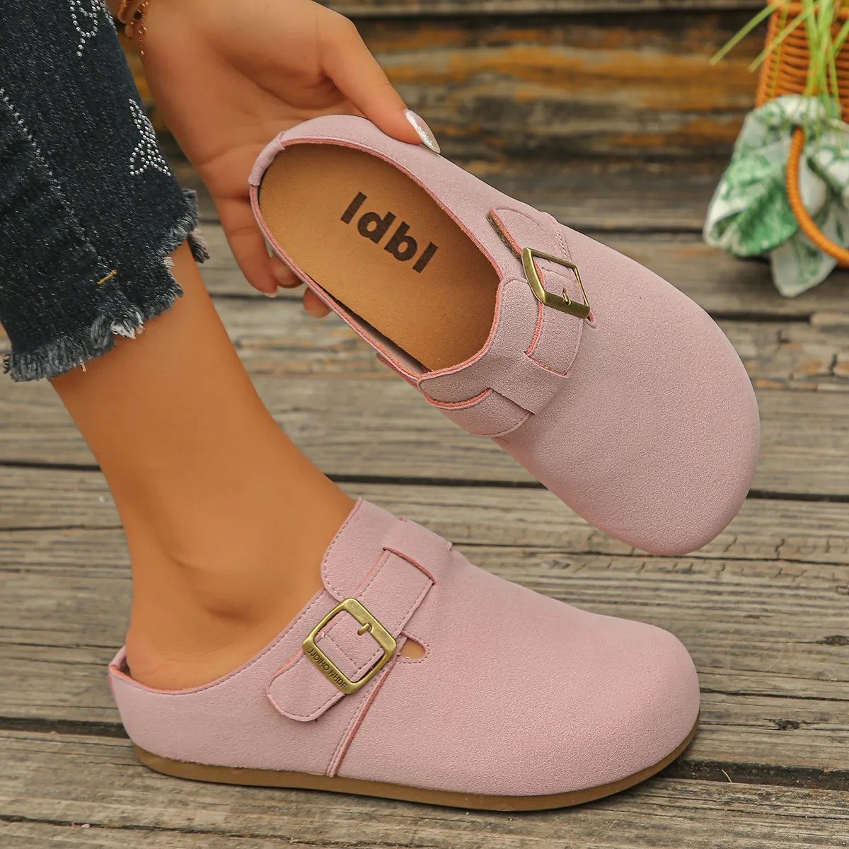 Frühling/Herbst Elegante Baotou Sexy Flache Mules Modische Bestseller Neue Bequeme Übergrößen Damenschuhe – Detail 3