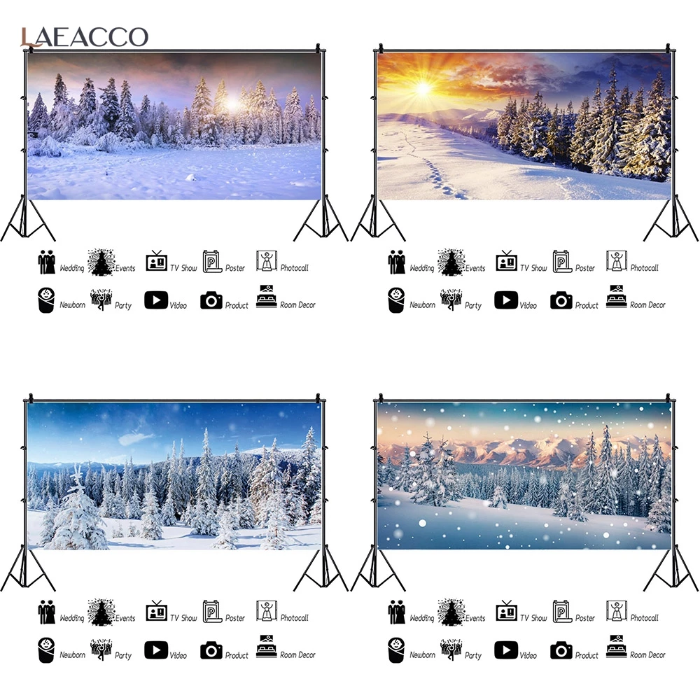 خلفية التصوير الفوتوغرافي للغابات الثلجية الشتوية ، تساقط الثلج ، الجبال الثلجية ، المناظر الطبيعية ، ديكور غرفة المعيشة ، خلفيات ضوئية