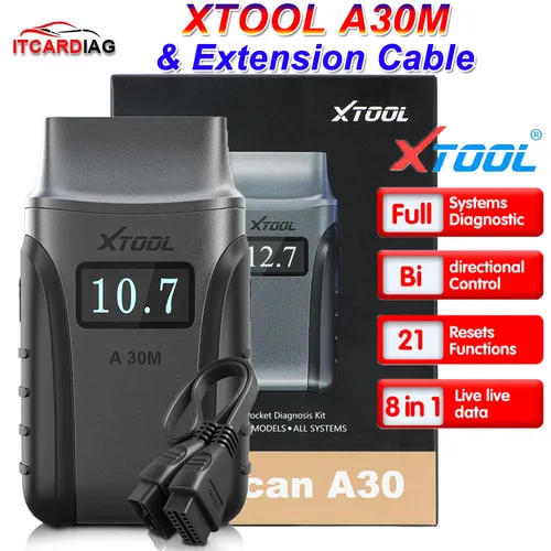 XTOOL Anyscan 진단 도구, 안드로이드, IOS, 블루투스 스캐너, 전체 시스템 21 개 이상 특수 기능, 소프트웨어 무료 업데이트, A30M OBD2