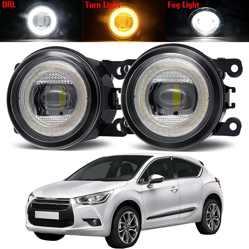 

2 Pieces Car LED Fog Light Assembly Angel Eye Fog Turn Signal Daytime Running Lamp 30W 8000LM 12V For Citroen DS 4 DS4 2011-2014