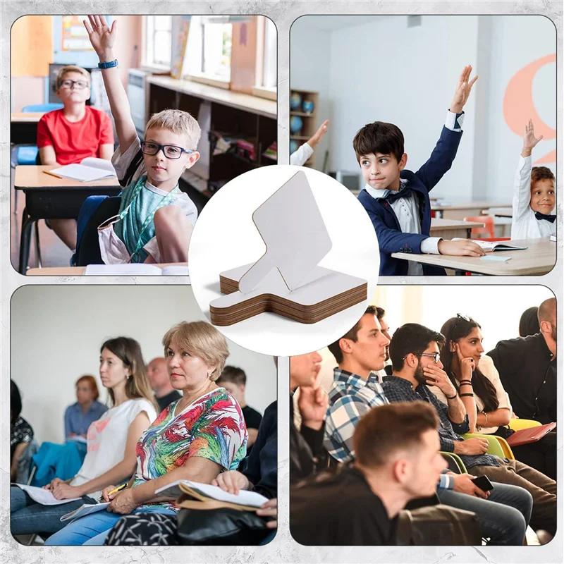 10 шт., 9,6x8 дюймов, лопатка для сухого стирания, ручная деревянная белая доска, двухсторонняя доска для сухого стирания