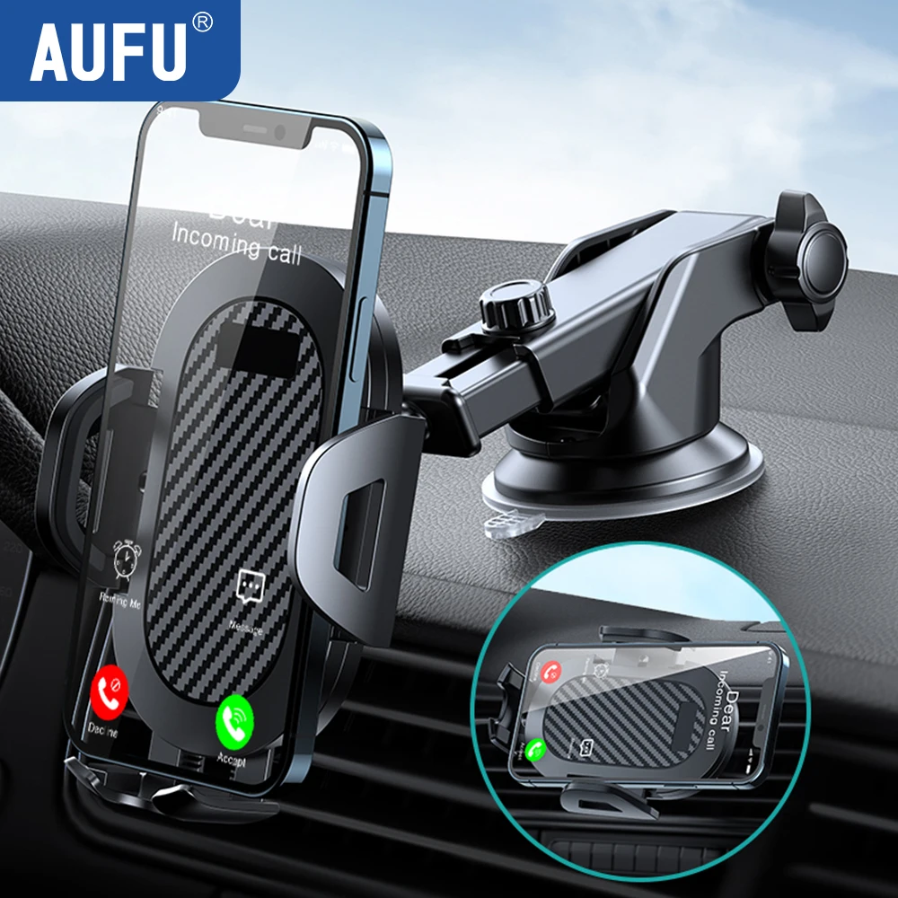 

AUFU Sucker Car Phone Holder Mount Stand GPS Telefon Mobile Cell Support For iPhone Xiaomi Samsung Smartphone 360 Mount Stand