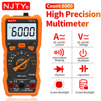 NJTY T21L Inductance Digital Multimeter 600μH-60H Range Duty Cycle 0.1-99% Temp DC AC Amp Voltage Resistance Capacitance NCV Hz