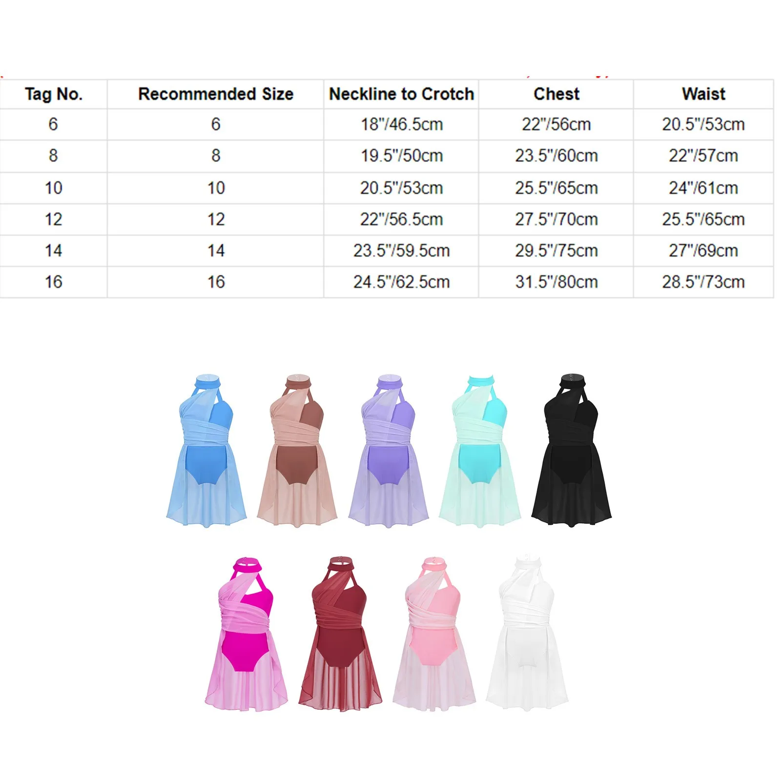 TiaoBug Mädchen Teens Halter Pailletten Backless Ballett Tanz Trikot Kleid Kinder Lyrical Zeitgenössische Dance Kostüm Gymnastik Trikot