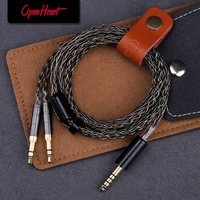 Câble pour casque OPENHEART 8 cœurs, double jack 3,5/2,5/4,4 mm, câble équilibré en cuivre plaqué argent, remplacement amélioré, 2m 3m 1