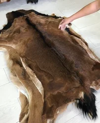 area rug Unique Natural Goat Skin Rug, Wool Leather Chair Cushion, Carpet for living room, cat mattress, defect fur, anime rug